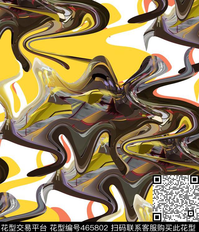 复古水波纹自由数码印花华亿平台下载（图片编号: 465802） - 瓦栏（Walan）