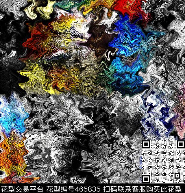 波纹肌理油画数码印花华亿平台下载（图片编号: 465835） - 瓦栏（Walan）