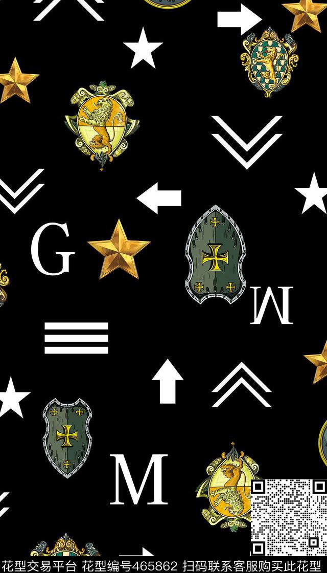 休闲徽章盾牌数码印花华亿平台下载（图片编号: 465862） - 瓦栏（Walan）