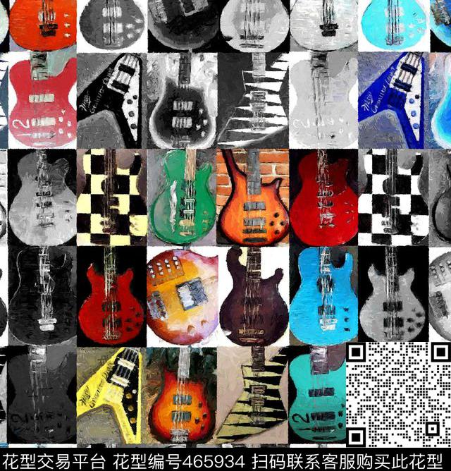 贝斯波普吉它数码印花华亿平台下载（图片编号: 465934） - 瓦栏（Walan）