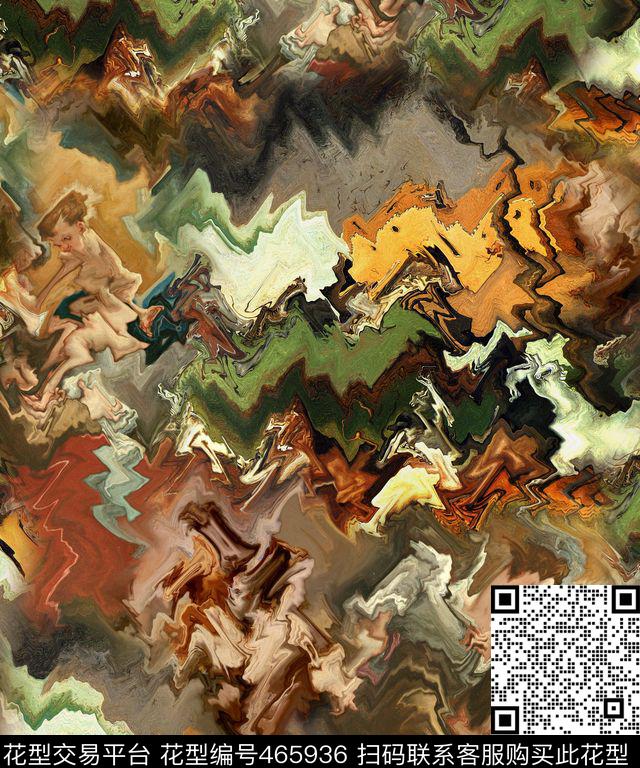 抽象宗教波浪纹女装沙发布艺数码印花华亿平台下载（图片编号: 465936） - 瓦栏（Walan）