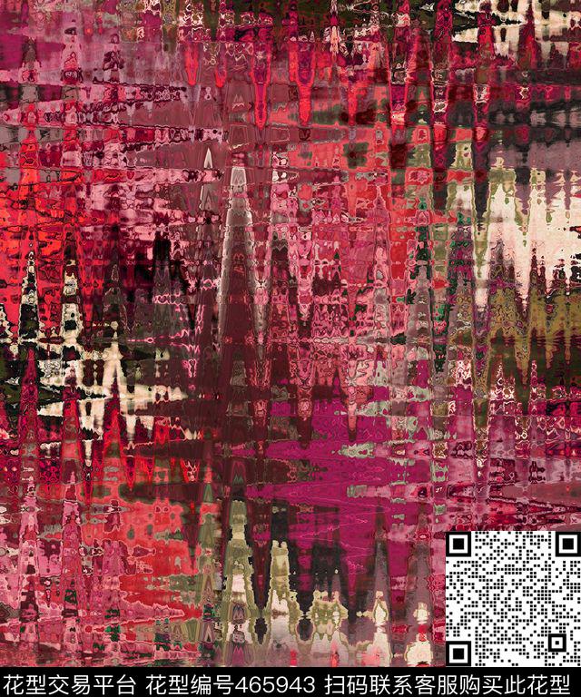 条纹女装复古数码印花华亿平台下载（图片编号: 465943） - 瓦栏（Walan）