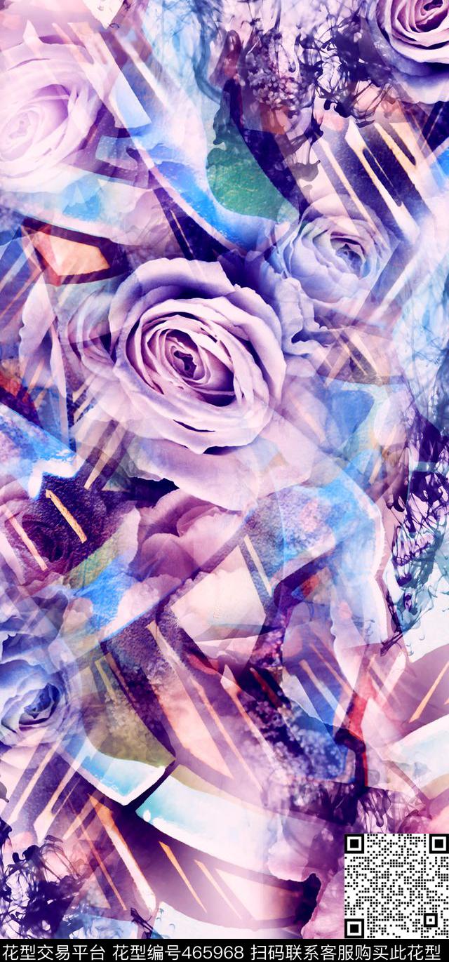 抽象花卉女装华亿平台女装数码印花华亿平台下载（图片编号: 465968） - 瓦栏（Walan）