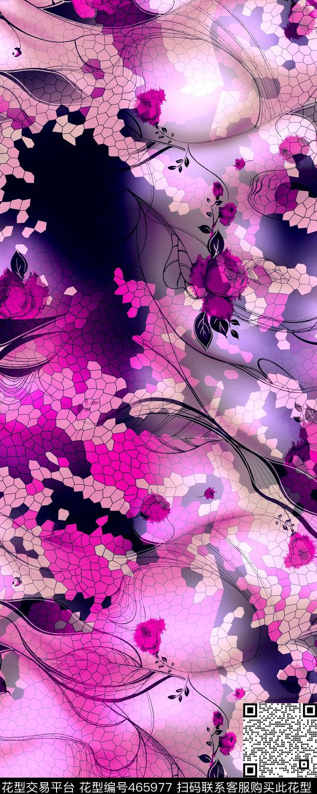 女装华亿平台抽象几何女装数码印花华亿平台下载（图片编号: 465977） - 瓦栏（Walan）