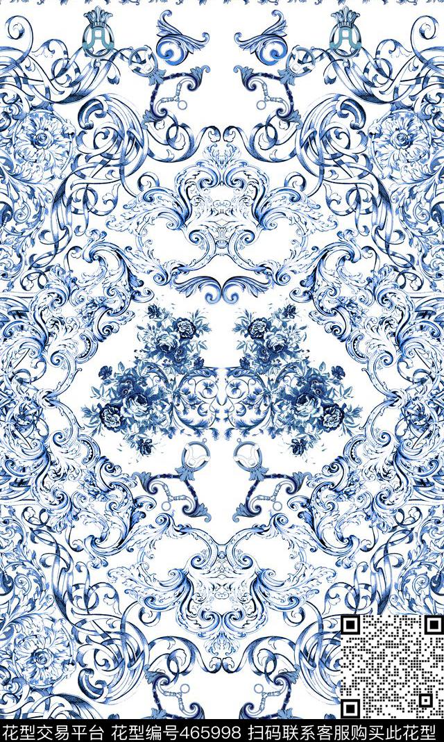 复古高清欧式宫廷风数码印花华亿平台下载（图片编号: 465998） - 瓦栏（Walan）