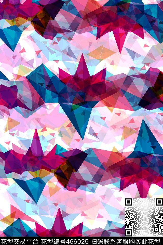 抽象炫彩几何形数码印花华亿平台下载（图片编号: 466025） - 瓦栏（Walan）