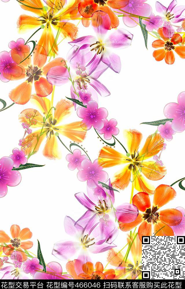 服装花卉时尚数码印花华亿平台下载（图片编号: 466046） - 瓦栏（Walan）