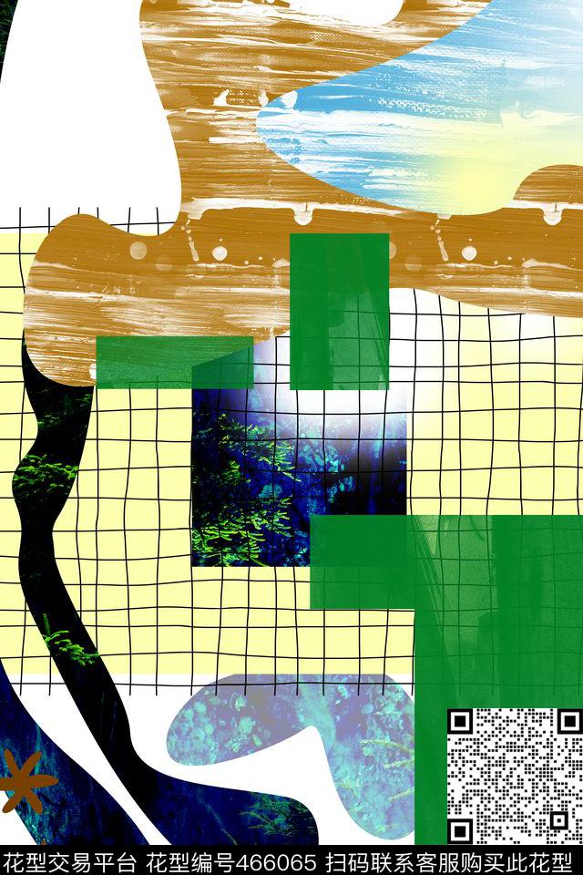 大牌几何色块数码印花华亿平台下载（图片编号: 466065） - 瓦栏（Walan）