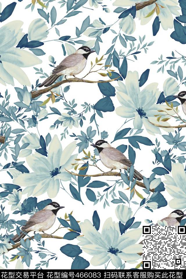 大牌花卉鸟数码印花华亿平台下载（图片编号: 466083） - 瓦栏（Walan）