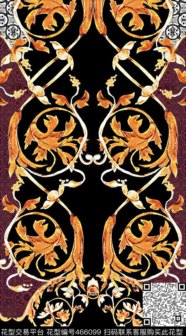 欧式定位花边数码印花华亿平台下载（图片编号: 466099） - 瓦栏（Walan）