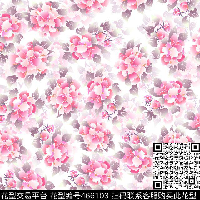 花卉中国风小碎花传统印花华亿平台下载（图片编号: 466103） - 瓦栏（Walan）