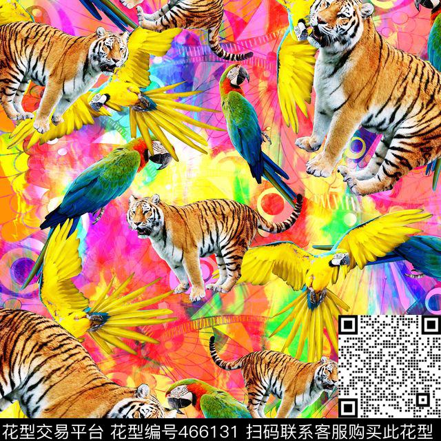非洲豹子家纺金刚鹦鹉数码印花华亿平台下载（图片编号: 466131） - 瓦栏（Walan）