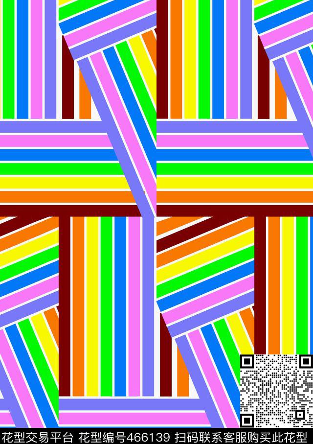 几何彩虹条纹传统印花华亿平台下载（图片编号: 466139） - 瓦栏（Walan）