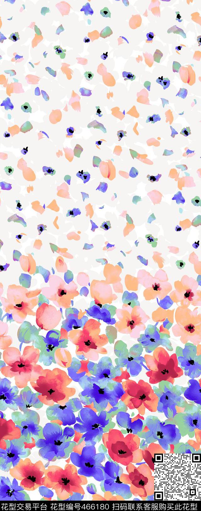 定位花服装图案连衣裙图案数码印花华亿平台下载（图片编号: 466180） - 瓦栏（Walan）