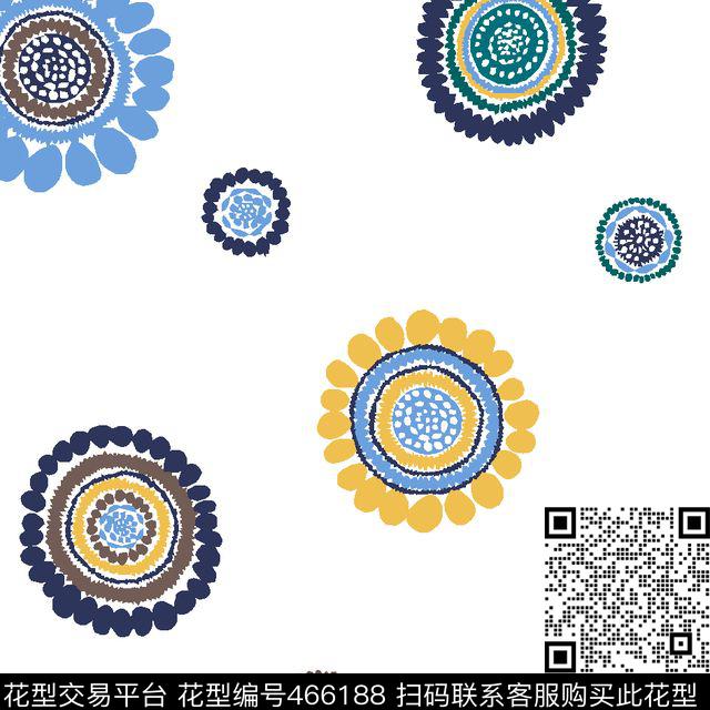 波点水彩圆圈传统印花华亿平台下载（图片编号: 466188） - 瓦栏（Walan）