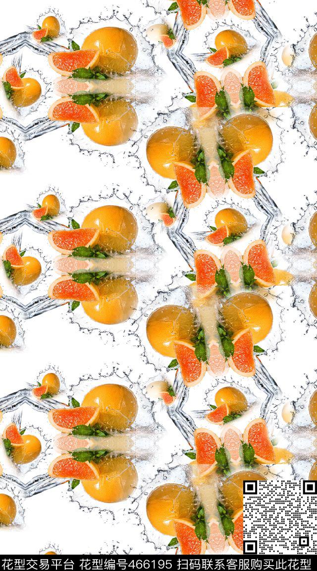 橘子组合清凉透明水数码印花华亿平台下载（图片编号: 466195） - 瓦栏（Walan）