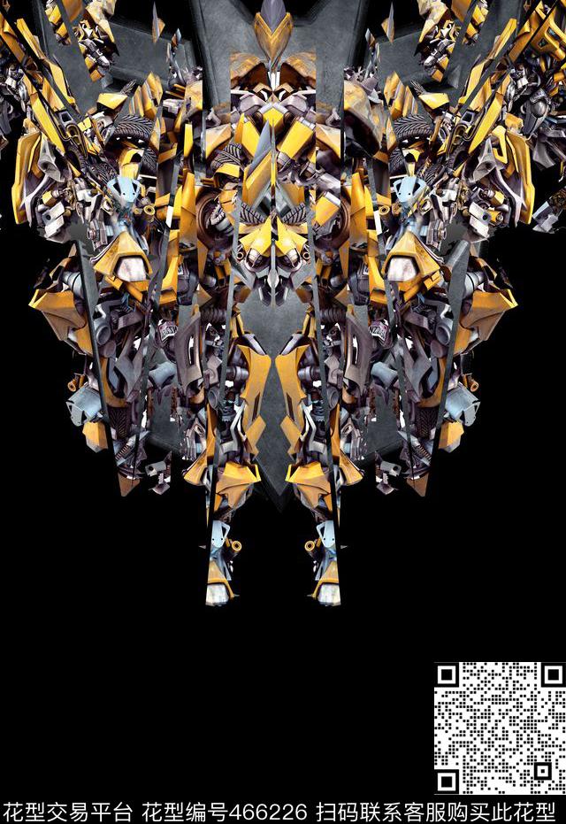 男装定位潮流时尚变形金刚数码印花华亿平台下载（图片编号: 466226） - 瓦栏（Walan）