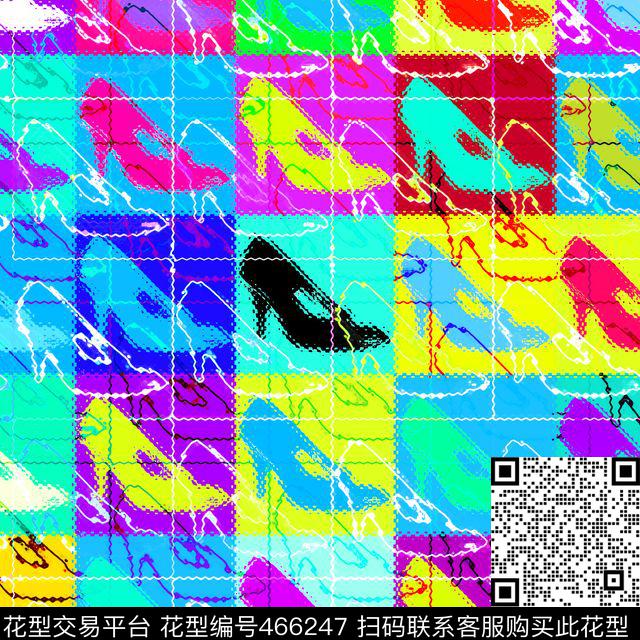 时尚高跟鞋心跳传统印花华亿平台下载（图片编号: 466247） - 瓦栏（Walan）