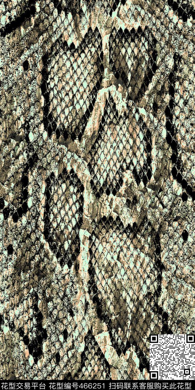 动物渐变蛇皮数码印花华亿平台下载（图片编号: 466251） - 瓦栏（Walan）