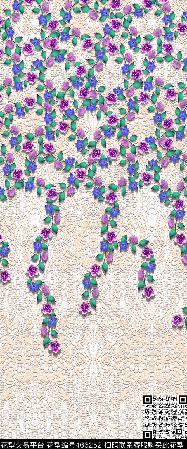 定位花卉蕾丝数码印花华亿平台下载（图片编号: 466252） - 瓦栏（Walan）