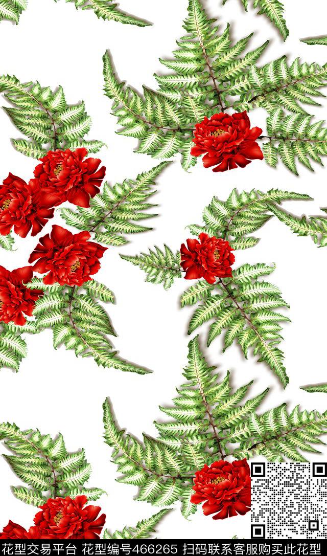 花卉清凉树叶数码印花华亿平台下载（图片编号: 466265） - 瓦栏（Walan）