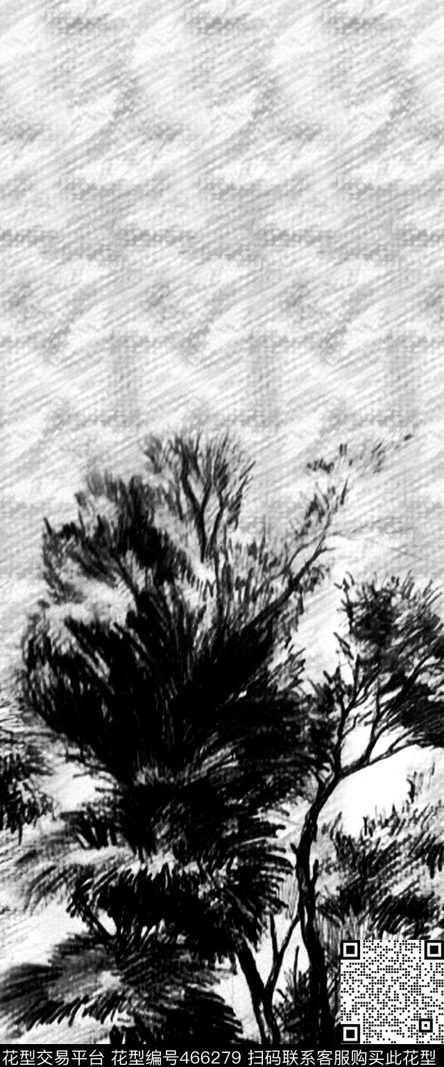 定位抽象树枝传统印花华亿平台下载（图片编号: 466279） - 瓦栏（Walan）