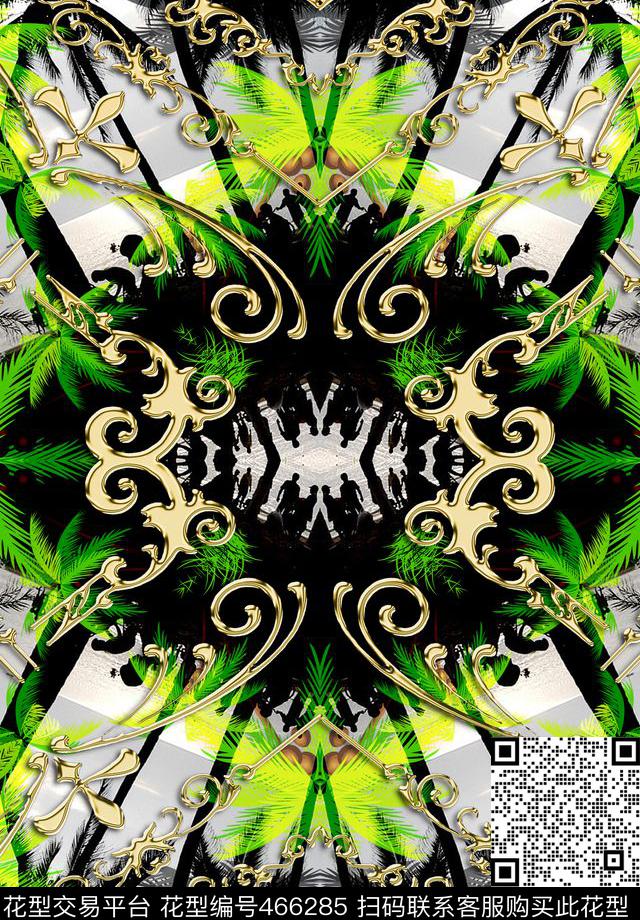 度假海边剪影数码印花华亿平台下载（图片编号: 466285） - 瓦栏（Walan）