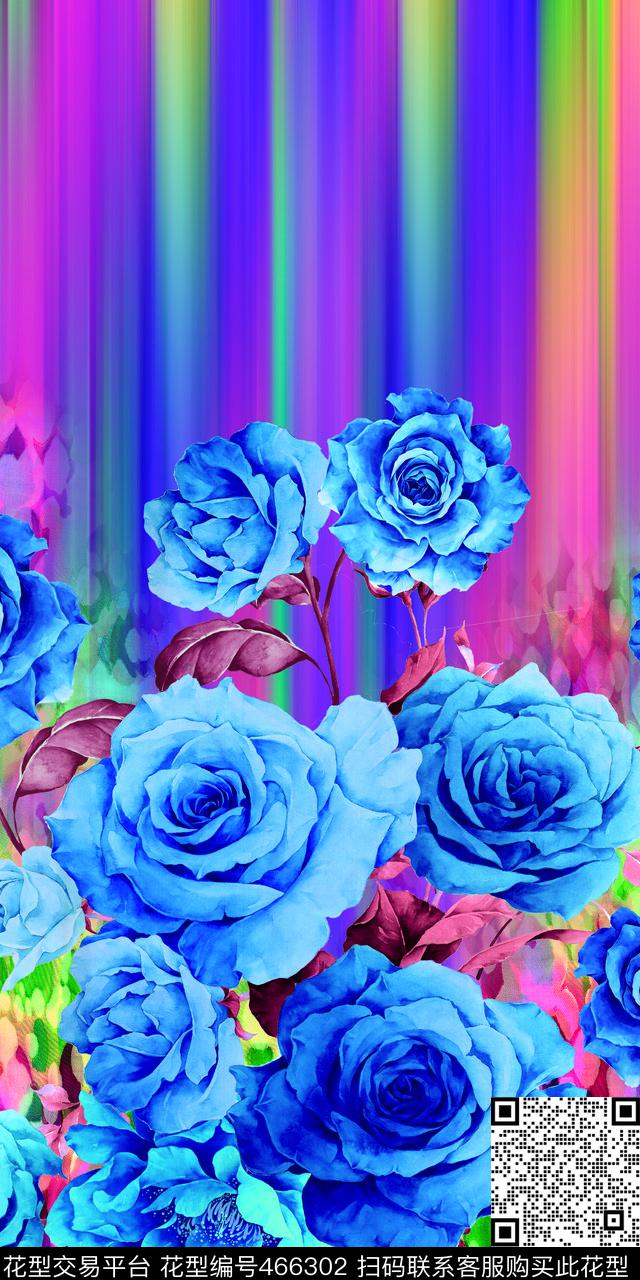 定位牡丹花手绘数码印花华亿平台下载（图片编号: 466302） - 瓦栏（Walan）