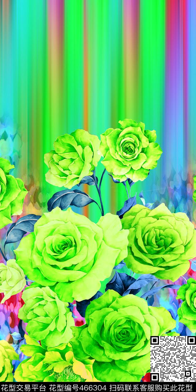 定位牡丹花手绘数码印花华亿平台下载（图片编号: 466304） - 瓦栏（Walan）