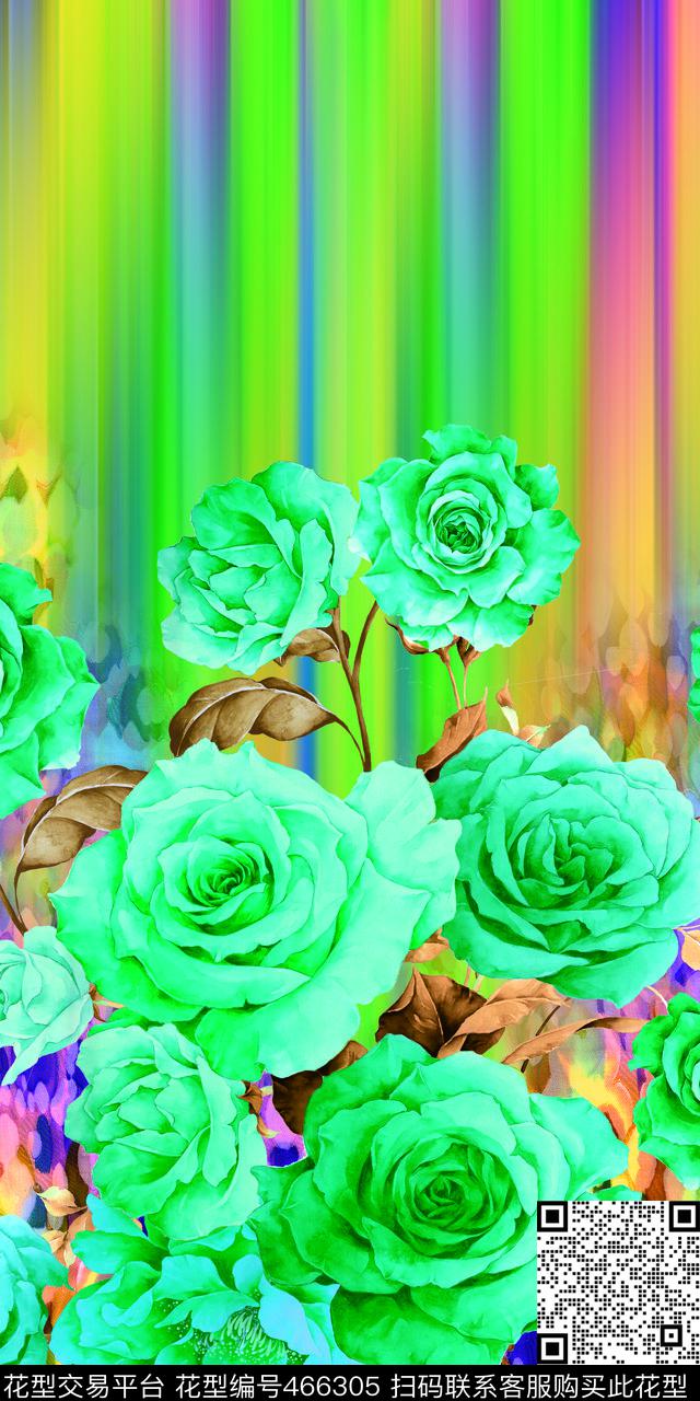 定位牡丹花手绘数码印花华亿平台下载（图片编号: 466305） - 瓦栏（Walan）