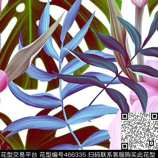 花卉大牌时尚数码印花华亿平台下载（图片编号: 466335） - 瓦栏（Walan）