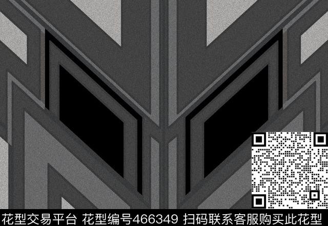 几何图形线面平行四边形黑灰色适合男装夹克磨砂质感与几何图形分层传统印花华亿平台下载（图片编号: 466349） - 瓦栏（Walan）