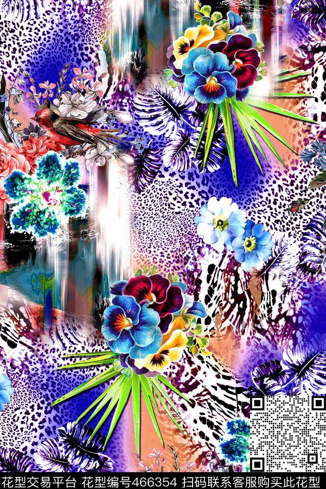 时尚豹纹数码印花华亿平台下载（图片编号: 466354） - 瓦栏（Walan）