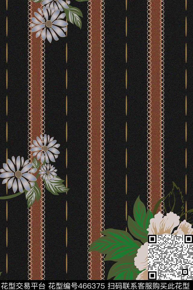 传统印花条纹花卉民族传统印花华亿平台下载（图片编号: 466375） - 瓦栏（Walan）