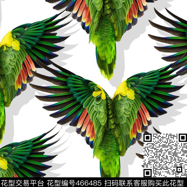复古清新鹦鹉数码印花华亿平台下载（图片编号: 466485） - 瓦栏（Walan）