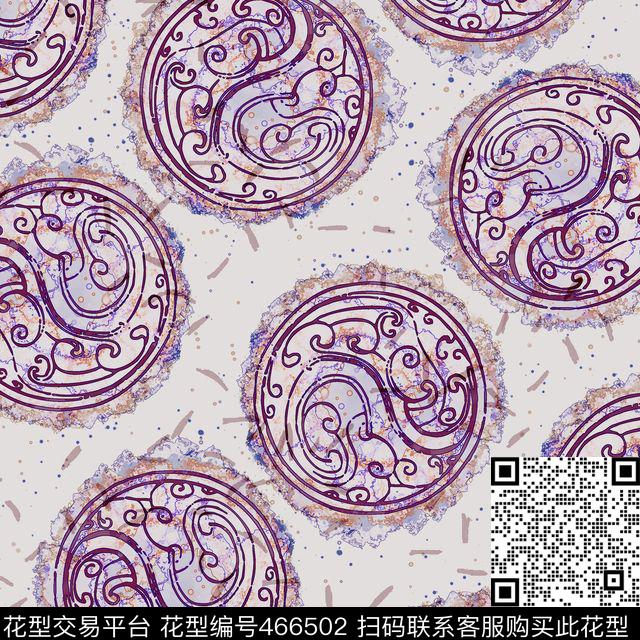 民族中国风抽象数码印花华亿平台下载（图片编号: 466502） - 瓦栏（Walan）
