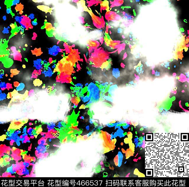笔墨抽象花瓣数码印花华亿平台下载（图片编号: 466537） - 瓦栏（Walan）