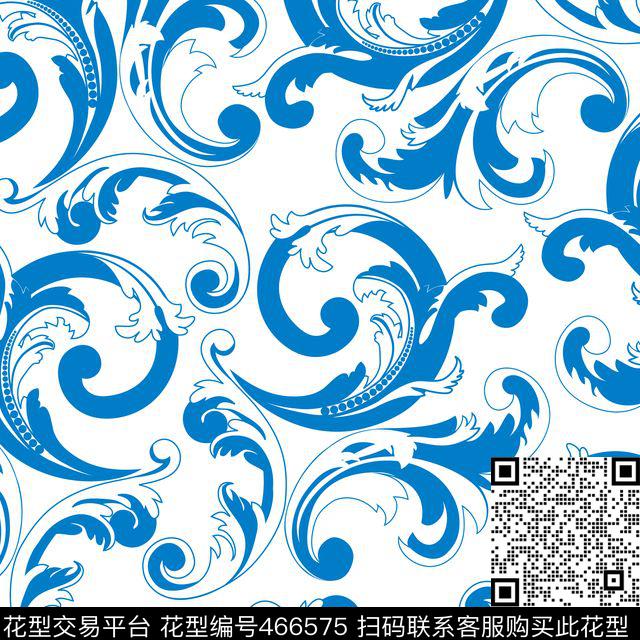 花卉民族风青花瓷传统印花华亿平台下载（图片编号: 466575） - 瓦栏（Walan）
