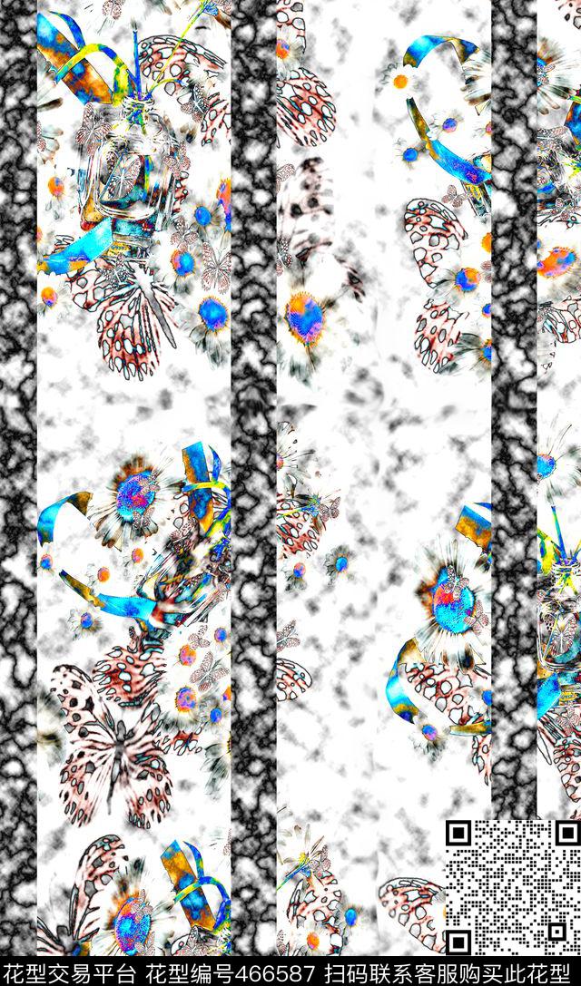 蝴蝶冗杂色云彩数码印花华亿平台下载（图片编号: 466587） - 瓦栏（Walan）