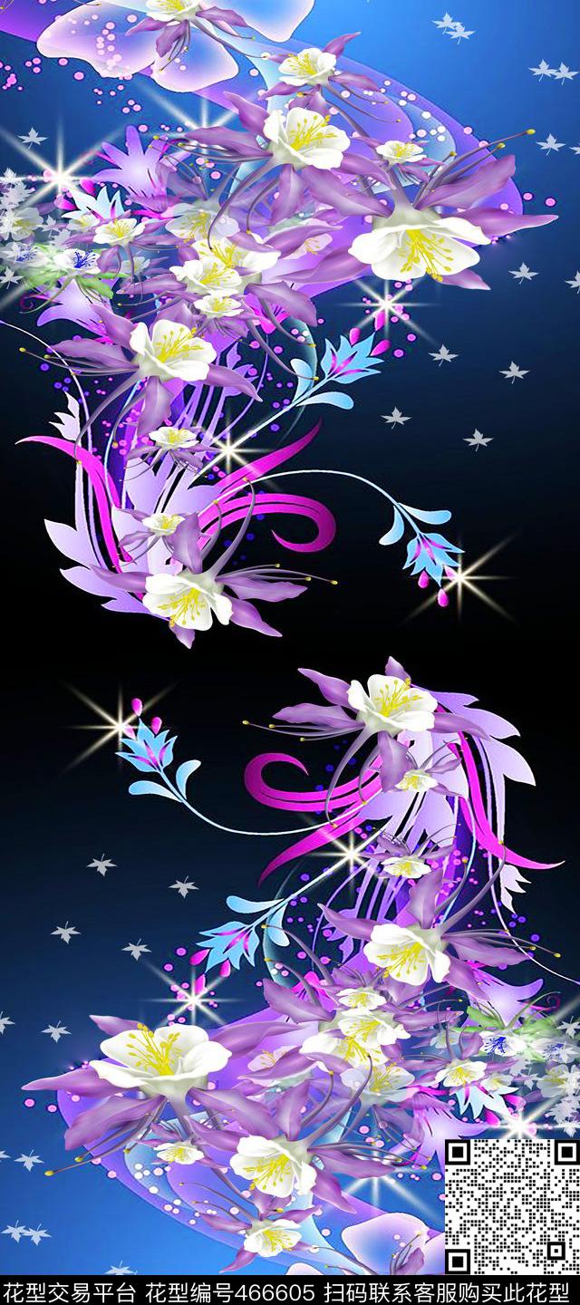 花卉旋律光线旋转数码印花华亿平台下载（图片编号: 466605） - 瓦栏（Walan）