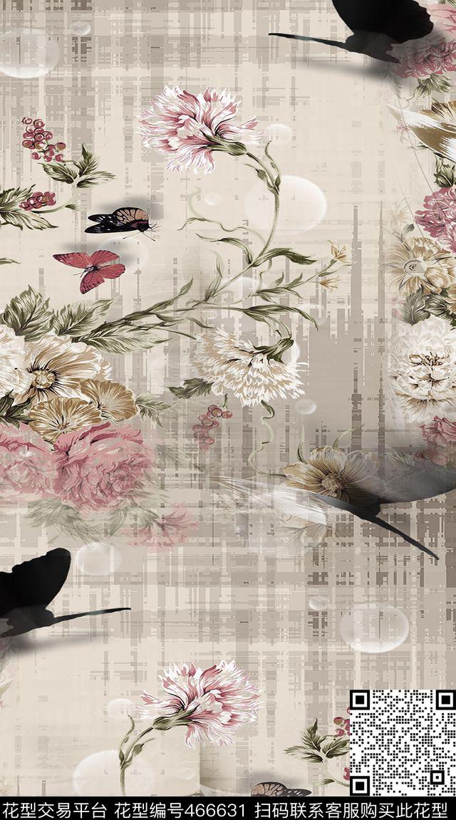 3D花卉牡丹组数码印花华亿平台下载（图片编号: 466631） - 瓦栏（Walan）