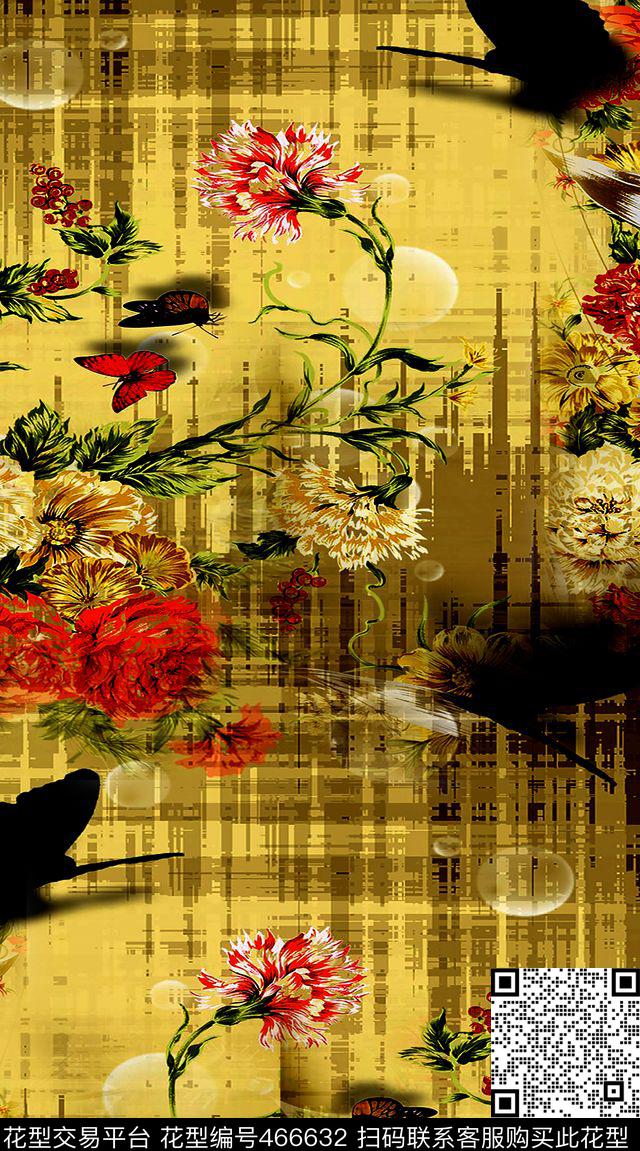 3D花卉牡丹组数码印花华亿平台下载（图片编号: 466632） - 瓦栏（Walan）