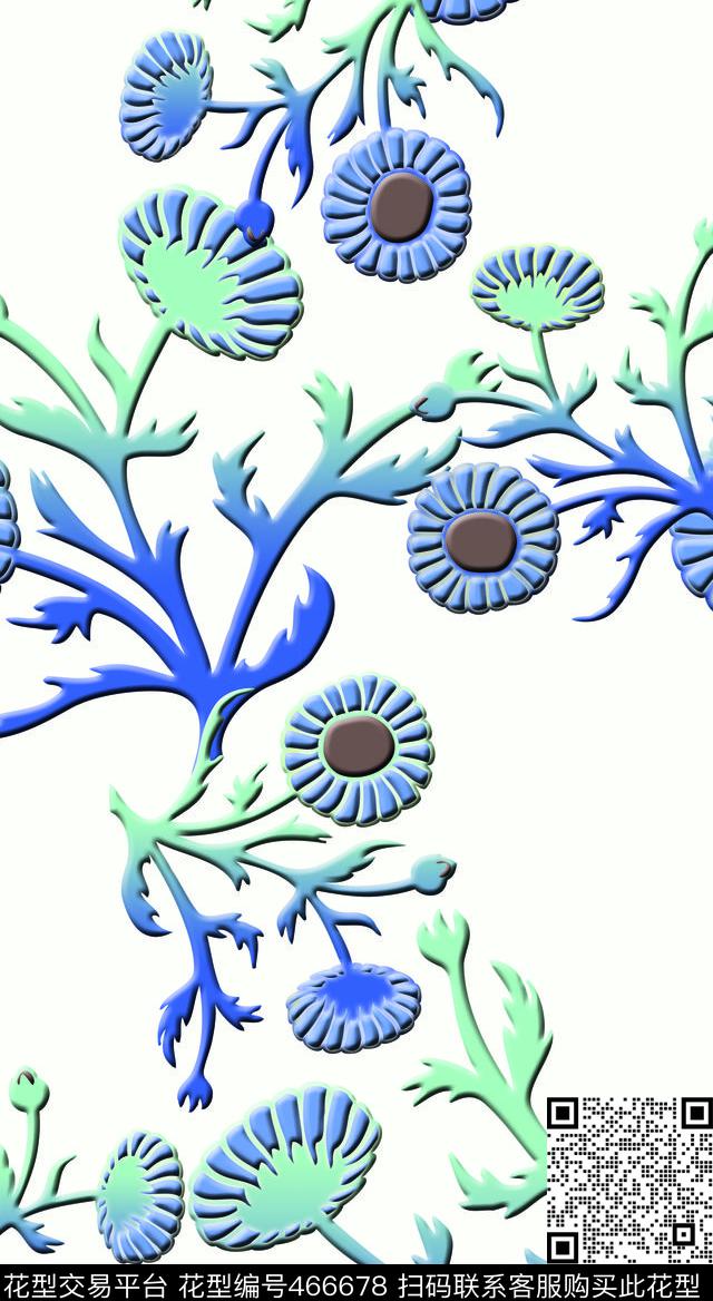 大牌花卉女装数码印花华亿平台下载（图片编号: 466678） - 瓦栏（Walan）