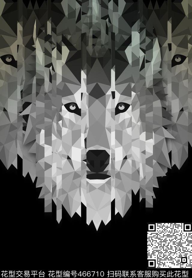 潮流时尚黑白灰几何浪头数码印花华亿平台下载（图片编号: 466710） - 瓦栏（Walan）