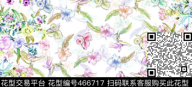 定位花花卉红花绿叶传统印花华亿平台下载（图片编号: 466717） - 瓦栏（Walan）