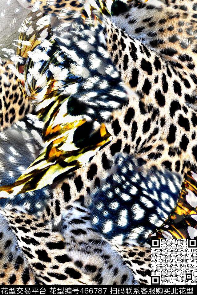 时尚动物纹豹纹数码印花华亿平台下载（图片编号: 466787） - 瓦栏（Walan）
