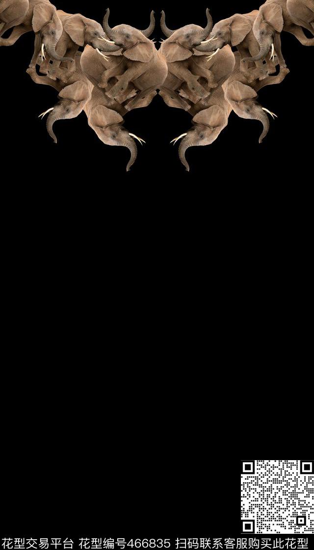 潮流大象复古数码印花华亿平台下载（图片编号: 466835） - 瓦栏（Walan）