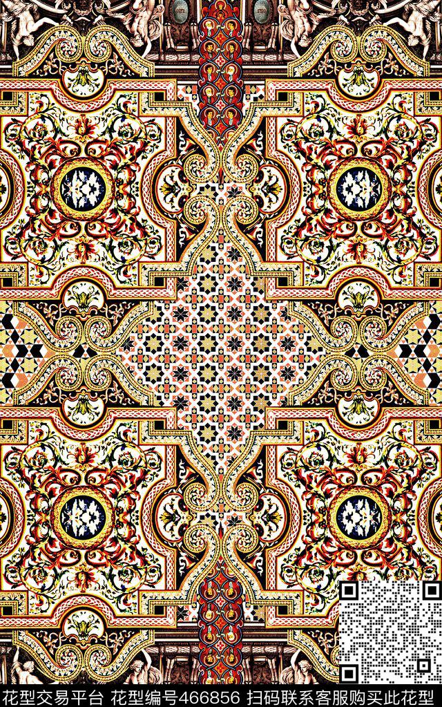 民族风定位欧式数码印花华亿平台下载（图片编号: 466856） - 瓦栏（Walan）