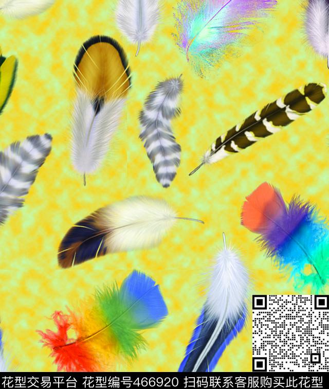 水彩背景羽毛群手绘数码印花华亿平台下载（图片编号: 466920） - 瓦栏（Walan）