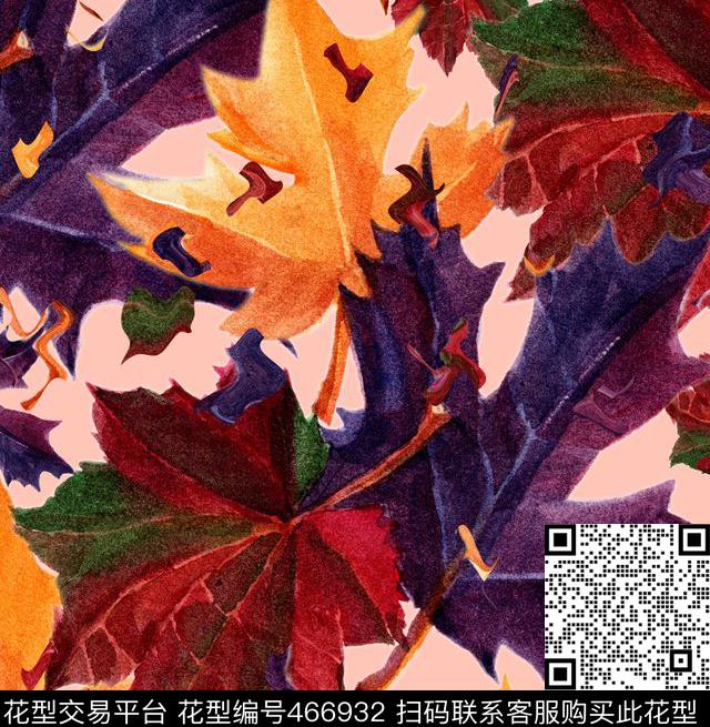 落叶秋叶枫叶数码印花华亿平台下载（图片编号: 466932） - 瓦栏（Walan）